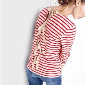 J. Crew Striped Bow Shirt